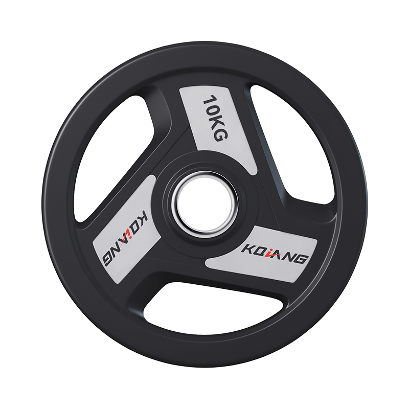 澳门新葡萄8883杠铃片50mm毫米大口径加重训练健身器材包胶铸铁商用杠铃片 10kg