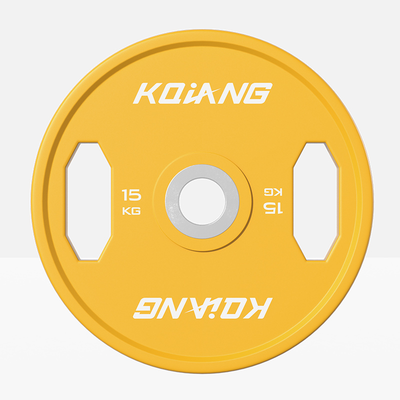 澳门新葡萄8883CPU彩色橡胶环保无味杠铃片举重力量举杠铃举重片 15kg